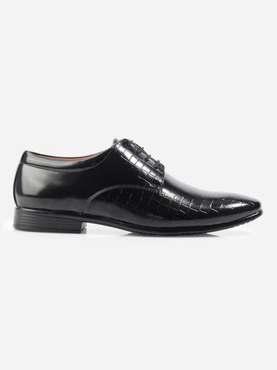 Men's Black Regular Toe Lace Up Formal (IX1072)-Formals - iD Shoes