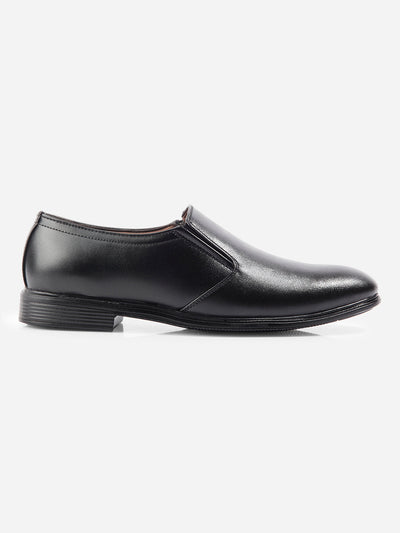 Men's Black Round Toe Slip On Formal (IX1075)-Formals - iD Shoes