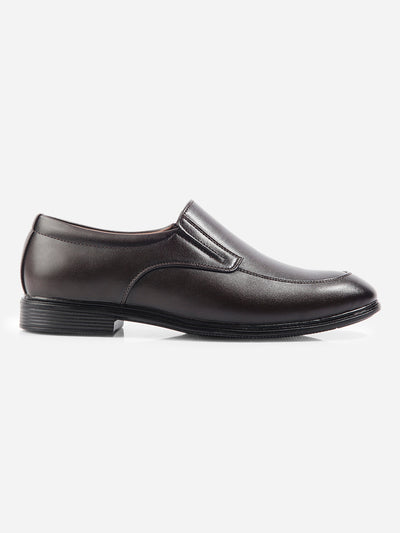 Men's Brown Round Toe Slip On Formal (IX1077)-Formals - iD Shoes