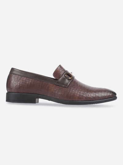 Men's Brown Fashion Buckle Slip On (IX1084)-Formals - iD Shoes