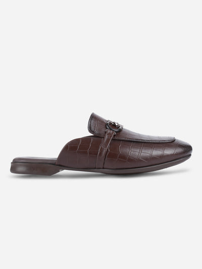 Men's Brown Smart Casual Buckle Mule (IX1089)-Formals - iD Shoes