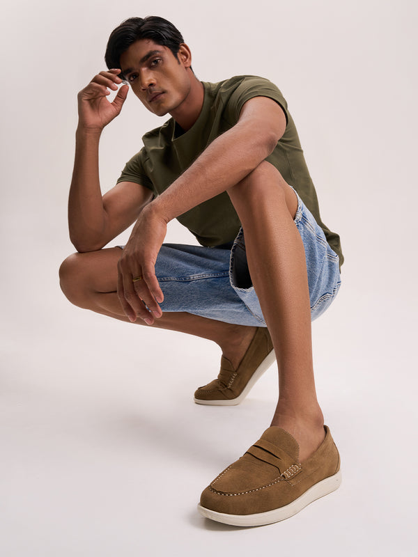 Men's Beige Suede Finish Casual Slip On (IX2149)