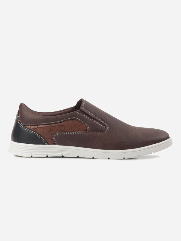 Men's Brown Round Toe Slip On Casual (IX2152)