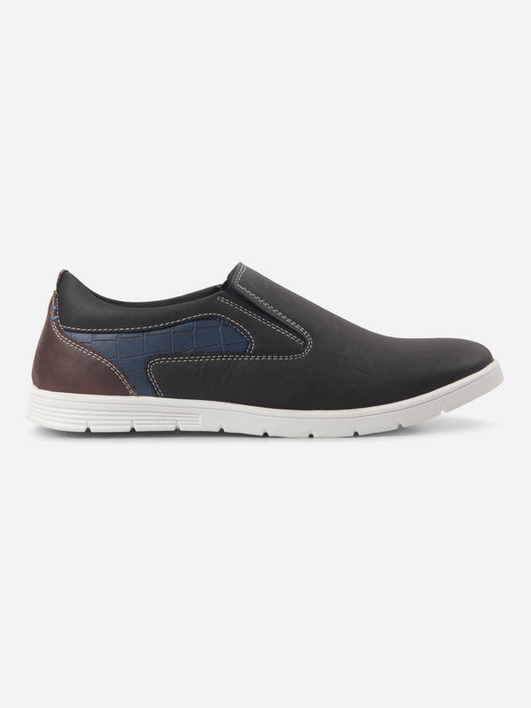 Men's Charcoal Round Toe Slip On Casual (IX2152)