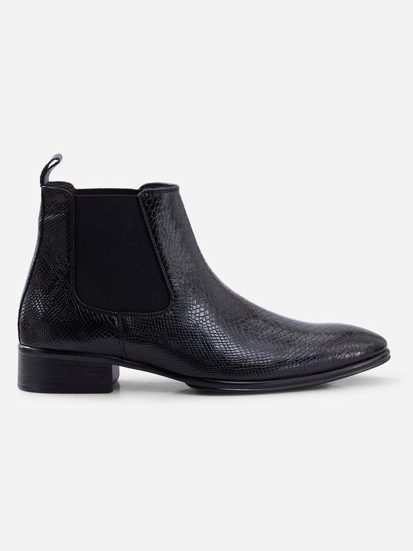 Men's Black Formal Ankle Boots (IX3046)