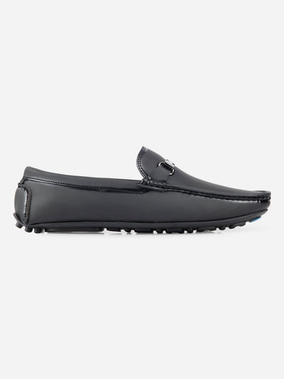 Men's Black Saddle Trim Loafer (IX4103)-Loafers - iD Shoes