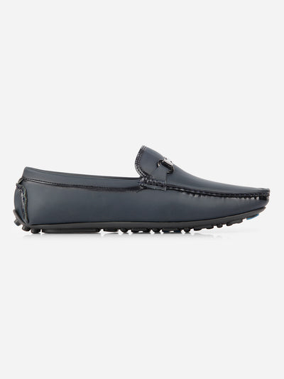 Men's Navy Saddle Trim Loafer (IX4103)-Loafers - iD Shoes