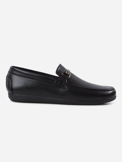 Men's Black Moc Toe Buckle Loafer (IX4117)-Loafers - iD Shoes