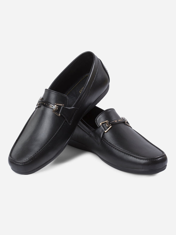 Men's Black Moc Toe Buckle Loafer (IX4117)