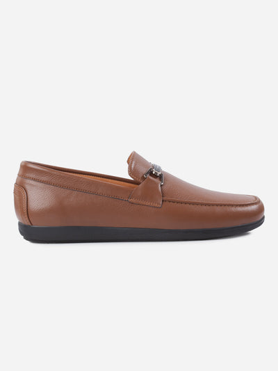 Men's Tan Moc Toe Buckle Loafer (IX4117)-Loafers - iD Shoes