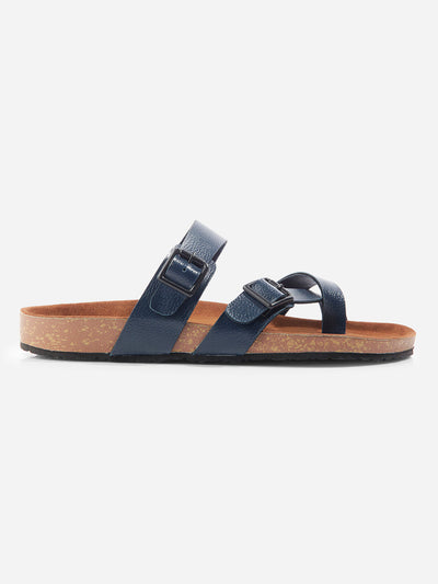 Men's Blue Double Band Strap Comfort Sandals (IX5012)-Sandals/Slippers - iD Shoes