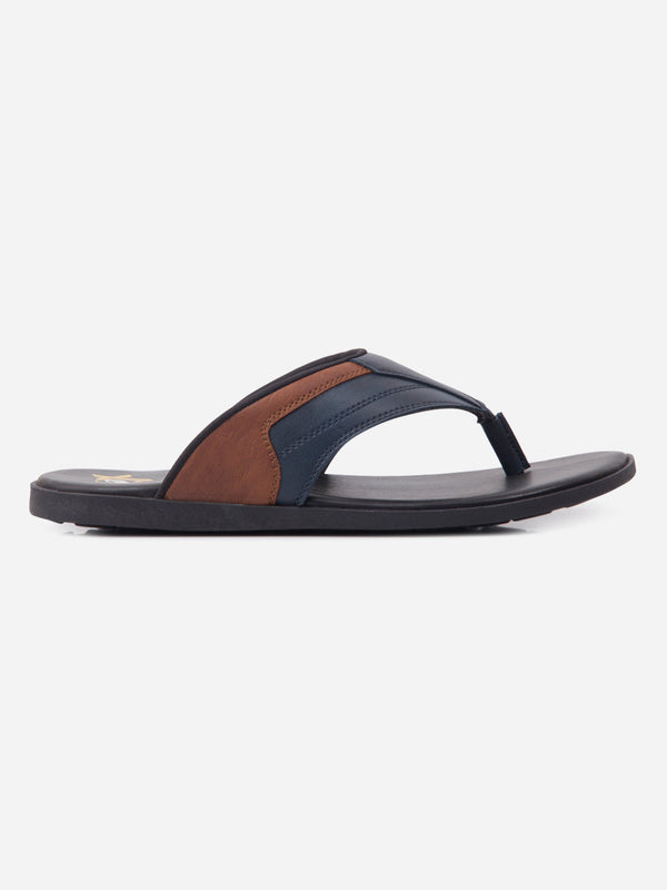 Men's Navy/Tan Thong Style Sandal (IX5015)