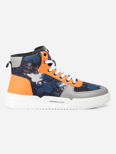 Men's Blue Graphic Print Sneakers IX6018-Sneakers - iD Shoes