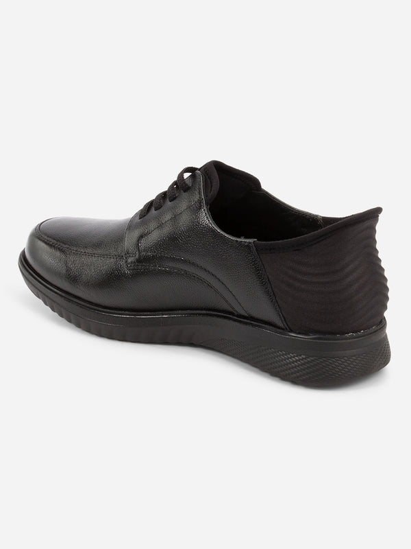Men's Casual Black Slide-n-Go Lace Up Shoe (ID1218)
