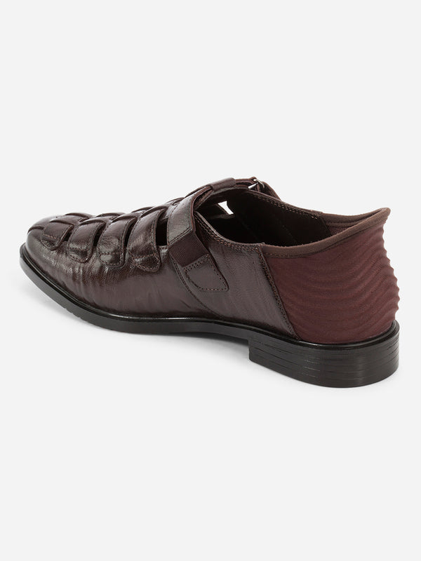 Men's Brown Slide-n-Go Huarache Slip On Sandal (ID4323)
