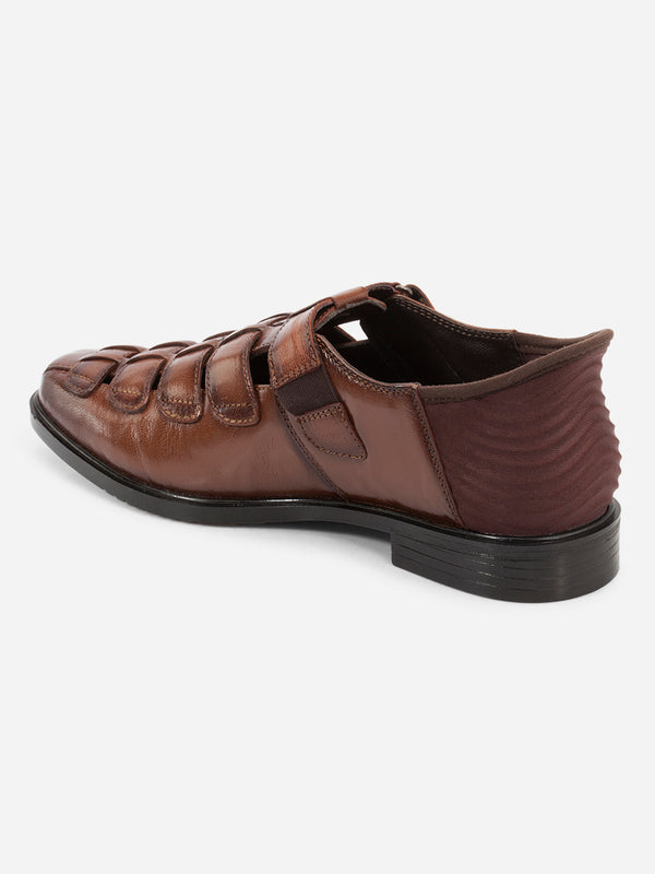 Men's Tan Slide-n-Go Huarache Slip On Sandal (ID4323)