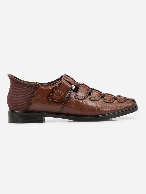 Men's Tan Slide-n-Go Huarache Slip On Sandal (ID4323)
