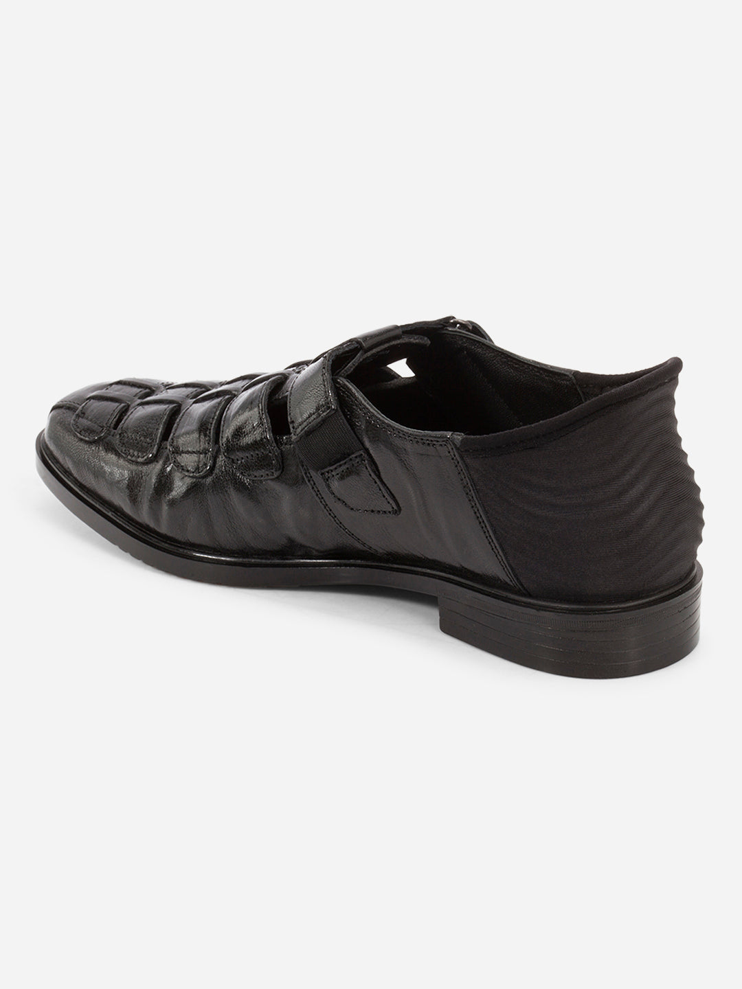 Men's Black Slide-n-Go Huarache Slip On Sandal (ID4323)