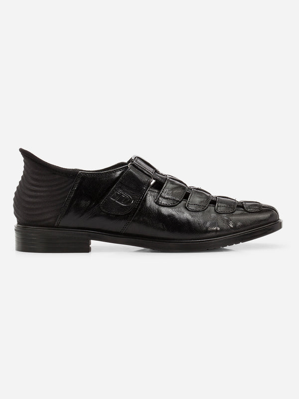 Men's Black Slide-n-Go Huarache Slip On Sandal (ID4323)