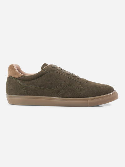 Men's Olive Suede Smart Casual Lace Up (IX2147)-Casuals - iD Shoes