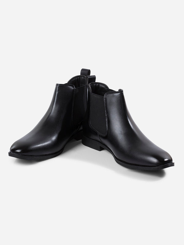 Men's Black Chelsea Formal Slip On Boots (IX3039)