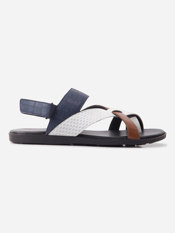 Men's Navy and White Sandals (IX5026)