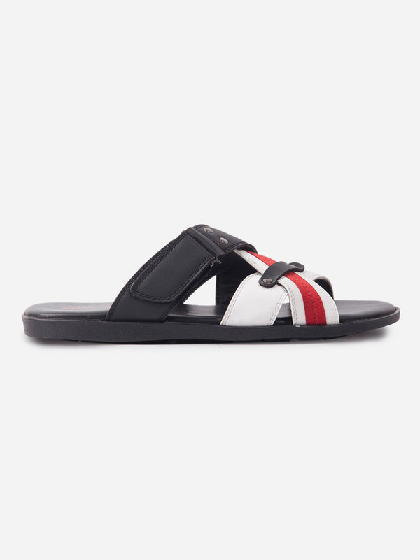 Men's Black and Red Slippers (IX5025)