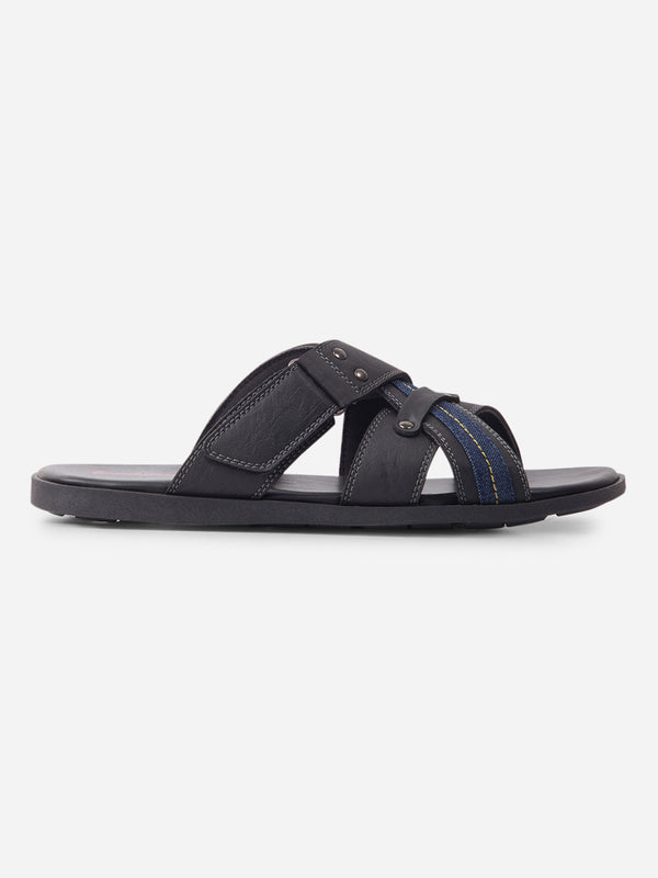 Men's Black Slippers (IX5025)
