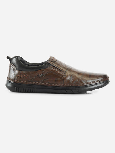 Men's Brown Dual Tone Comfort Slip On (ID1113)-Casuals - iD Shoes