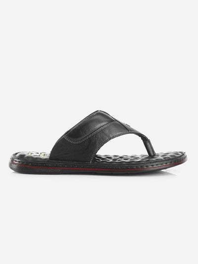 Men's Black 56 Air Pocket Footbed Thong Sandal (ID4164)-Sandals/Slippers - iD Shoes