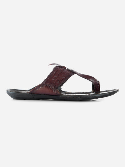 Men's Brown Kolapuri Style Ethnic Slipper (ID4068)-Sandals/Slippers - iD Shoes