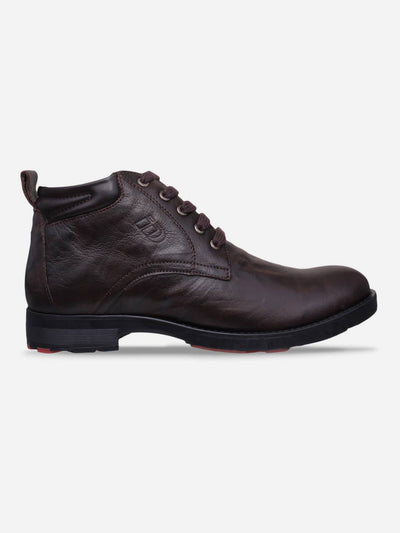 Men's Brown Crumble Leather Boot (ID1026)-Boots - iD Shoes