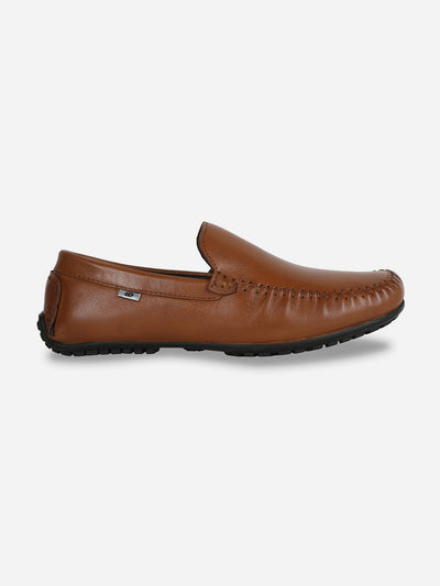 Men's Tan Moc Toe Formal Loafer (ID1041)-Loafers - iD Shoes