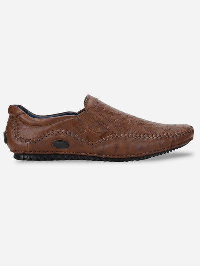 Men's Tan Crumble Leather Driving Slip On (ID1050)-Casuals - iD Shoes