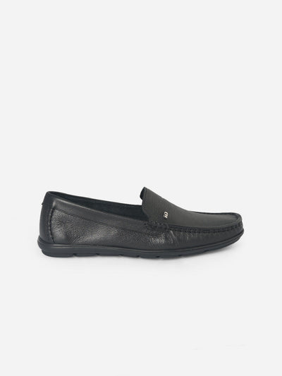 Men's Black Moc Toe Comfort Fit Loafer (ID1064)-Loafers - iD Shoes