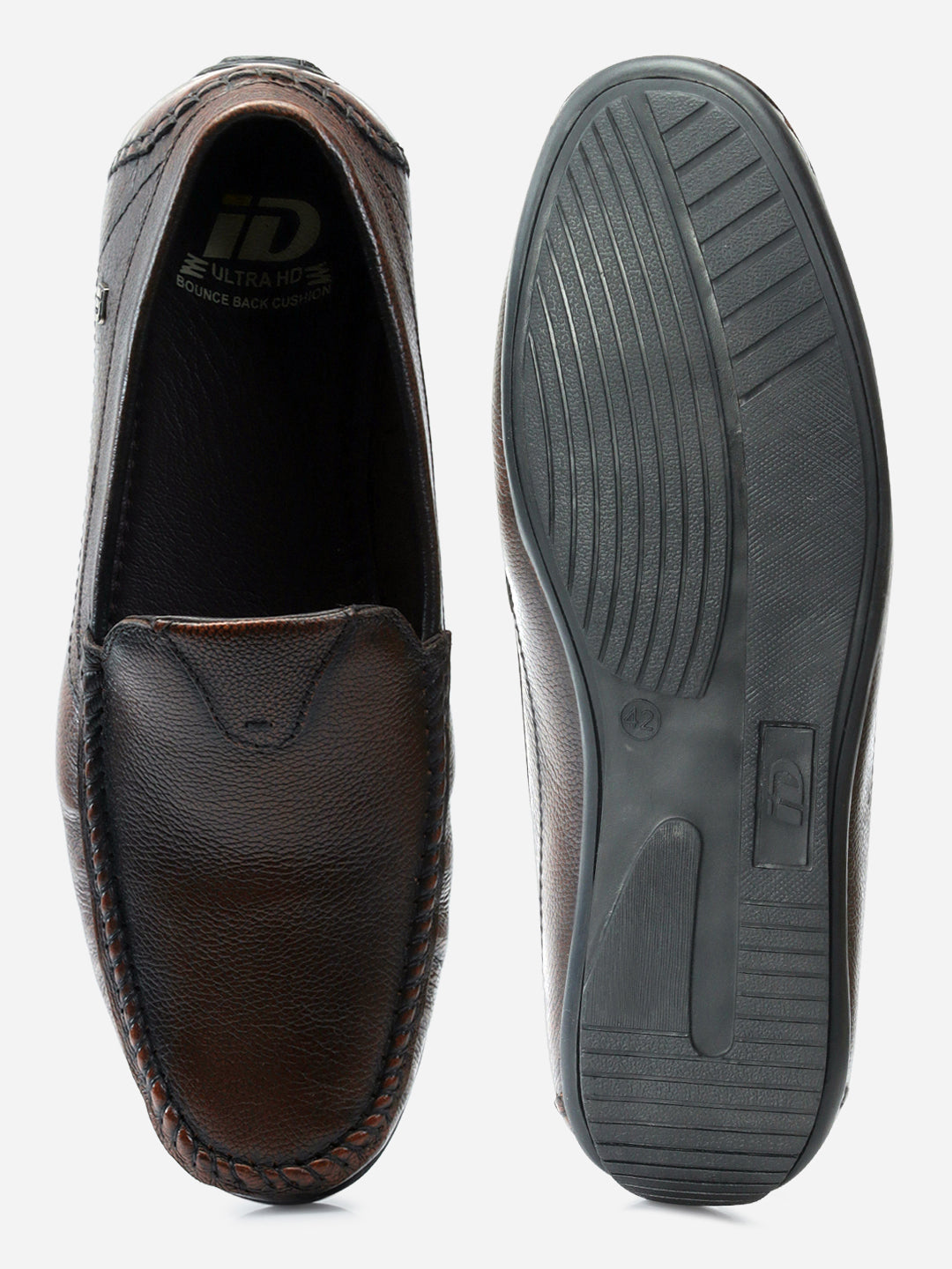 ID Being Cult Men’s Brown Leather slip on driving moccasins size 8 loafers Buy Men main image 2