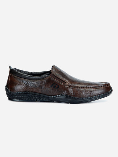 Men's Brown Crumble Leather Slip On Casual (ID1104)-Casuals - iD Shoes