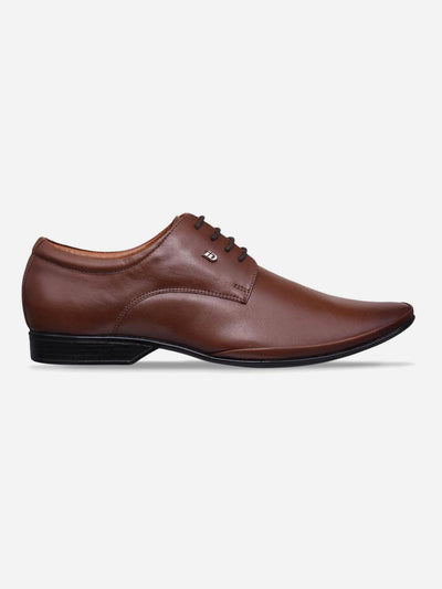 Men's Tan Pointed Toe Lace Up Formal (ID2063)-Formals - iD Shoes