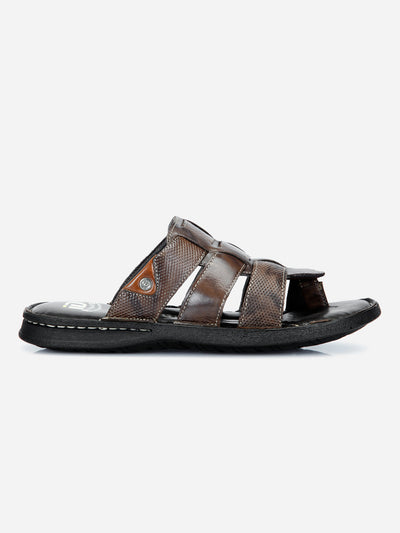 Men's Brown Slip On Comfort Sandal (ID4129)-Sandals/Slippers - iD Shoes