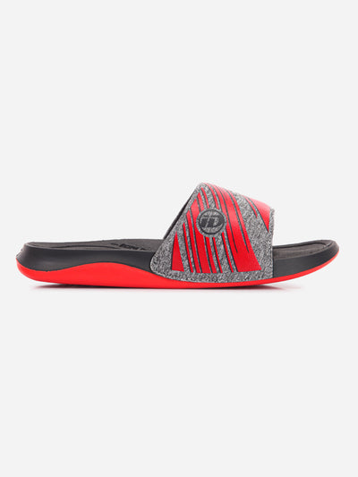 Men's Graphic Print Red Slider (ID5206)-Sandals/Slippers - iD Shoes