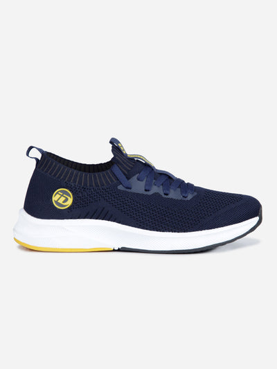 Men's Navy Sock Knit Sneaker (ID7520)-Sneakers - iD Shoes