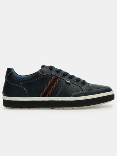 Men's Navy Blue Lace Up Casual (IX1018)-Casuals - iD Shoes