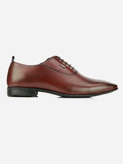 Men's Wine Texture Finish Lace Up Formal (IX2031)-Formals - iD Shoes