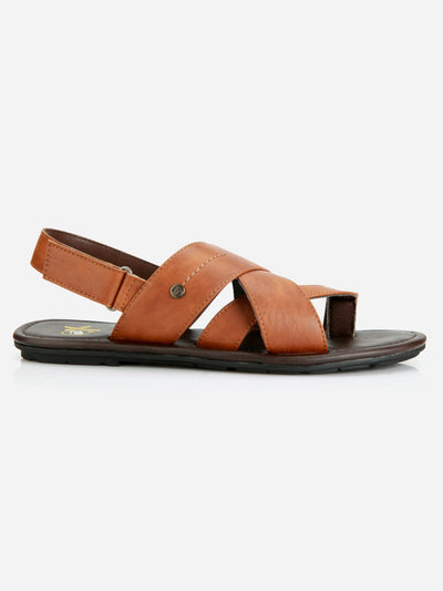 Men's Tan Cross Starps Casual Sandal (IX5010)-Sandals/Slippers - iD Shoes